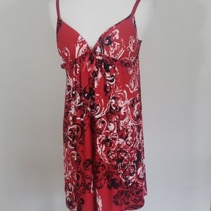 Red, black and white nightgown